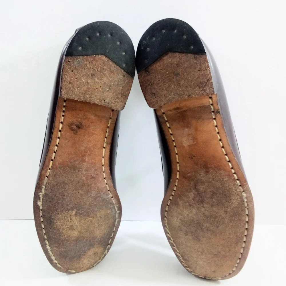 Nettleton Women 6.5 Narrow Luxury Vintage Tassel Burgundy Leather Loafers 12582 - Picture 7 of 8